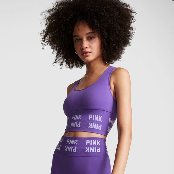 VS Pink seamless 3” high waist shorties & matching seamless scoop neck sport bra - Picture 9 of 12